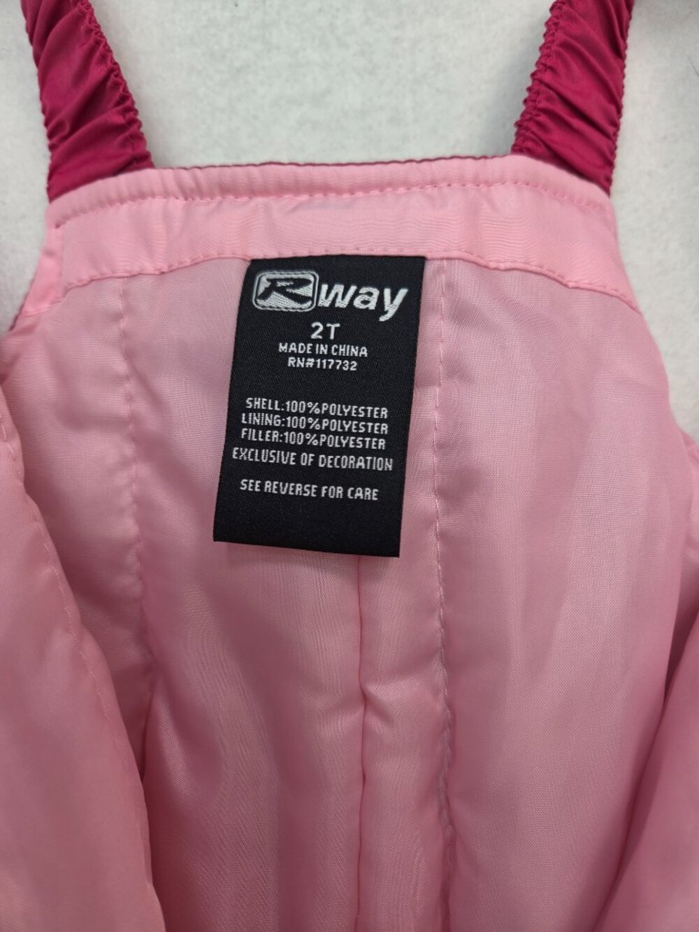 RWay Girls 2T Hot Pink Insulated Snow Bib Overalls Ski Snow Pants Winter - Picture 8 of 9
